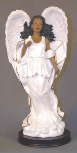 Angel in white with dove 11.5H